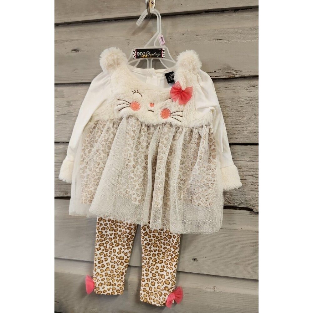 DDG Darlings 6-9 Months 2-piece Outfit Cat Cheetah New With Tags